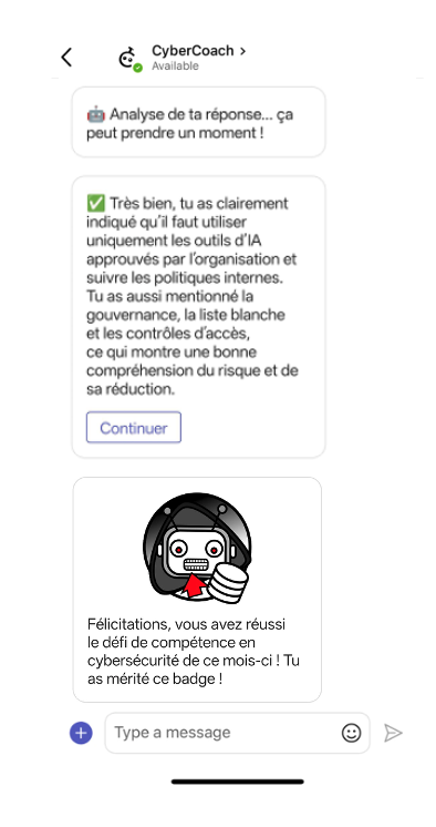 AI security training screenshot